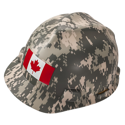 MSA 10104925 Cap,V-Gd,Camo,Canadian Flag,Ratchet