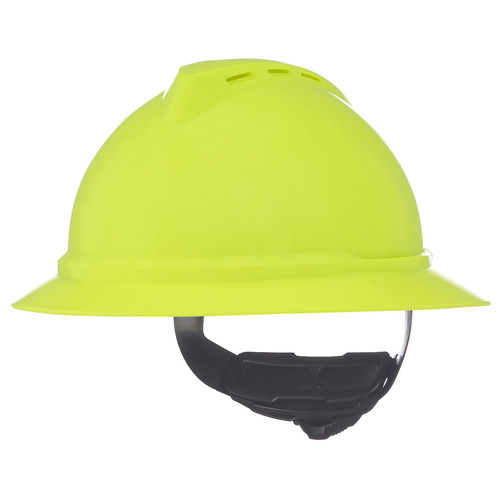 MSA 10167931 Hat,Vgd 500,Vent, Ft-4Pt, Hi-Vis Yl/Gn