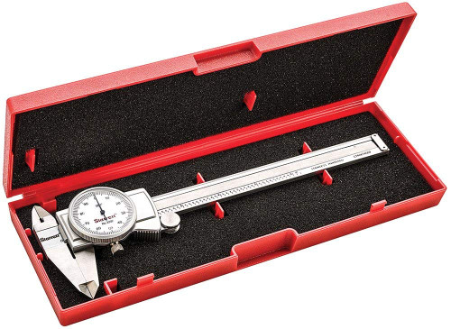 Starrett 3202-6 Dial Caliper, Hardened Stainless Steel, 0-6" Range, 0.001" Graduation, White