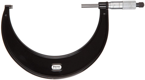 Starrett T436.1XRL-5 Outside Micrometer, Ratchet Stop, Lock Nut, Carbide Faces, 4-5" Range, 0.0001" Graduation