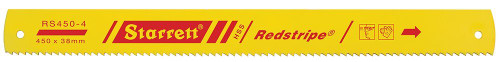 Starrett RS450-4 Redstripe Solid High Speed Steel Power Hacksaw Blade, 0.075" Thick, 4 TPI, 18" Length x 1-1/2" Width