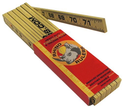 Rhino Rulers Folding Standard Brick Spacing Ruler 6' Length 47-AIC5-C7WS - 55110