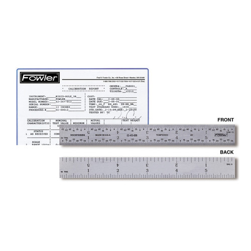 Fowler 52-413-018-0 18"4R RGD RUL PRECERT