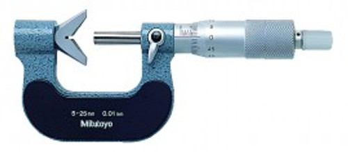 Mitutoyo 114-161 3 Flute V-Anvil Micrometer, 1 to 15 mm, 0.01 mm