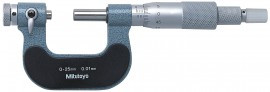 Mitutoyo 116-101 Series 116 Interchangeable-Anvil-Type Pana Micrometer, 0 to 25 mm