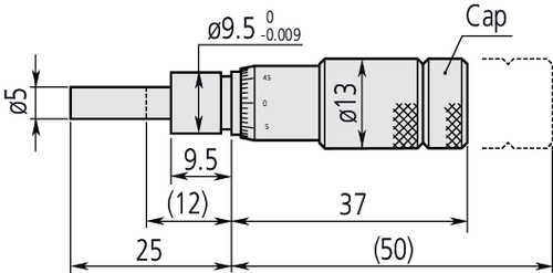 Mitutoyo 148-861 MICROMETER HEAD, .5" - 0 (REVERS