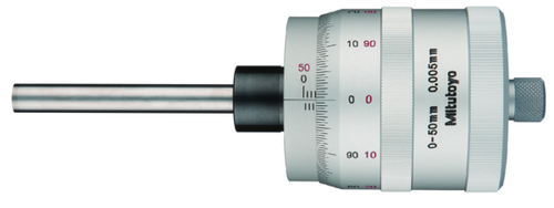 Mitutoyo 197-101 Series 197 Non-Rotating Spindle/Large Thimble Micrometer Head, 0 to 50 mm