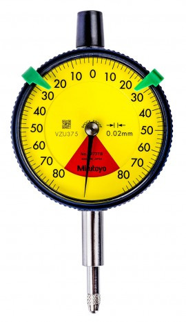 Mitutoyo 2973TB 1-Revolution Dial Indicator, 1.6/2 mm, 0.02 mm graduation