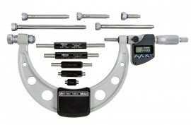 Mitutoyo 340-251-30 Series 340 Digimatic Outside Micrometer with Interchangeable Anvils, 0 to 150 mm, Metric