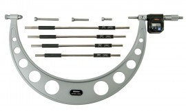 Mitutoyo 340-520 Series 340 Digimatic Outside Micrometer with Interchangeable Anvils, 300 to 400 mm, Metric