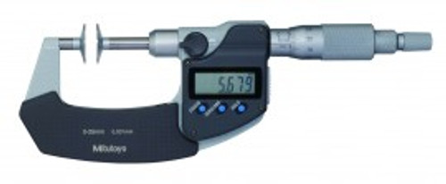 Mitutoyo 369-250-30 Series 369 Digimatic Disk Micrometer with Non-Rotating Spindle, 0 to 25 mm