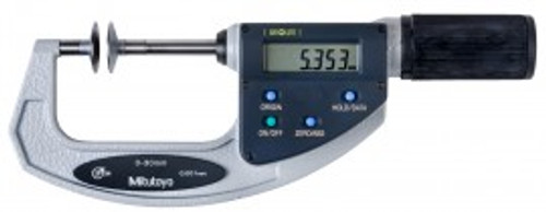 Mitutoyo 369-411 Series 369 Digimatic Disk Micrometer with Non-Rotating Spindle, 0 to 30 mm