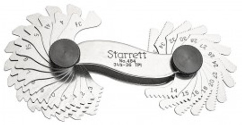 Starrett 484 Screw Pitch Gauge, 3.5 to 36 TPI, 28 leaves
