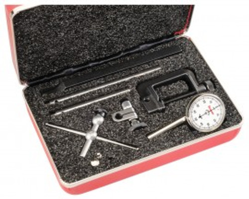 Starrett 196A5Z Universal Back Plunger Dial Indicator with attachments and case, 0 to 50 to 0, 0.001" graduation