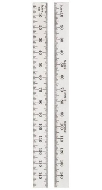 Starrett C330-150 Full-Flexible Steel Rule with Millimeter Graduations, 150 mm, 12.7 mm