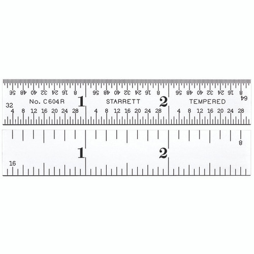 Starrett STEEL RULE, SPRING-TEMPERED, 3", 4R GRADS