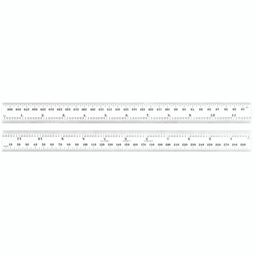 Starrett STEEL RULE, SPRING-TEMPERED, 300mm, #36 GRADS