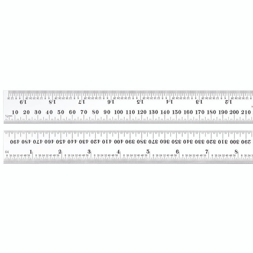 Starrett STEEL RULE, SPRING-TEMPERED, 500mm, #36 GRADS
