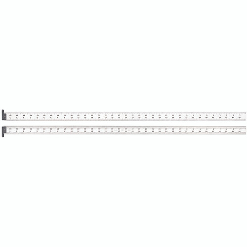 Starrett STEEL RULE, REVERSIBLE HOOK, SPRING-TEMPERED, 36", 4R GRADS