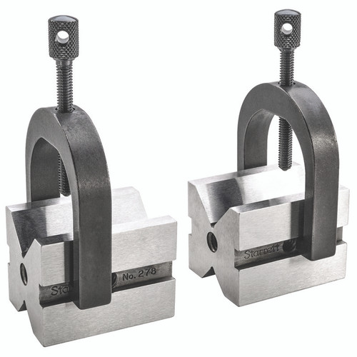 Starrett V BLOCKS (PAIR) WITH CLAMPS