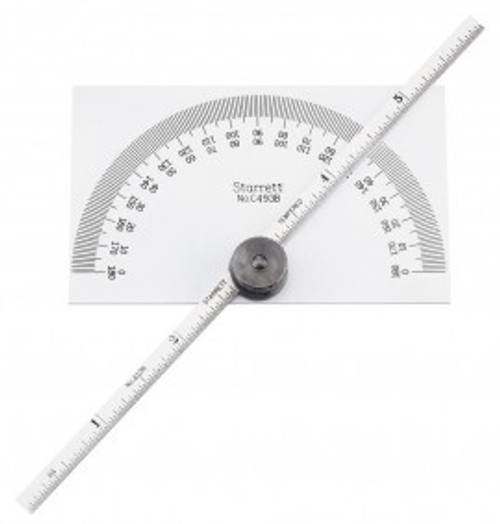 Starrett C493B Protractor and Depth Gauge, 0 to 180°, 6" L