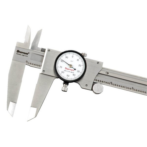 Starrett DIAL CALIPER, 0-12", WITH STANDARD LETTER OF CERTIFICATION, WITH WOODEN CASE