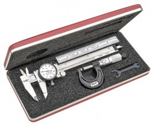 Starrett S909Z Basic Precision Measuring Tool Set, SAE