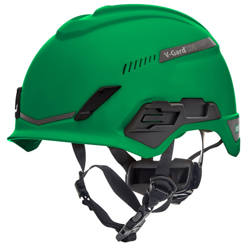 MSA HELMET,V-GARD H1, TRIVENT, FT3PIV, GREEN  10194786