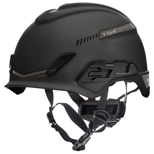 MSA 10194790 H1 V-Gard Helmet with Fas-Trac III Pivot Ratchet Suspension, Tri-Vent, Black
