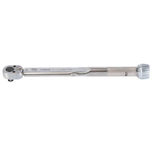 Tohnichi  QL100N4-MH Torque Wrench  Ratchet Head Type Adjustable Torque Wrench with Metal Handle, 20-100, 1N.m, 1/2" Square Drive