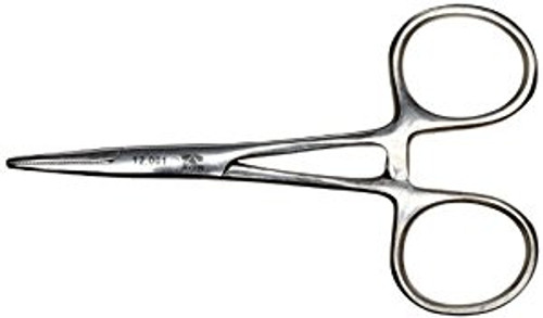 Aven 12001 Stainless Steel Hemostat, Straight Serrated Jaws, Ratchet Lock, 3-...