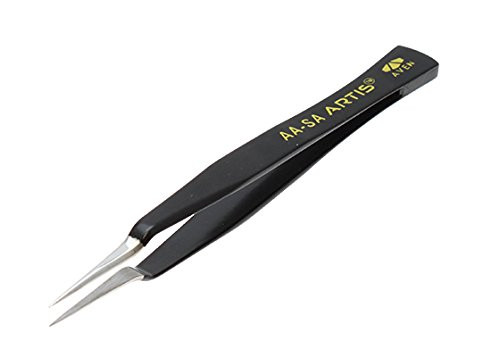 Aven 18013ARS AA-SA Style Artis Tweezer, Black with Yellow Print