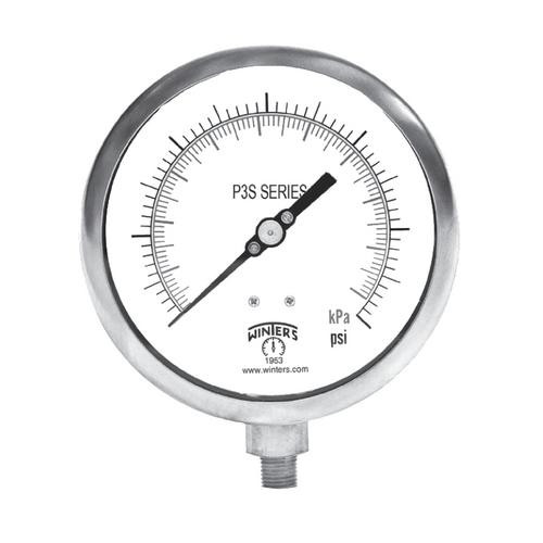 Winters 300 SERIES 8.5" 0-60 PSI/KPA 1/4" BTTM  P3S6210