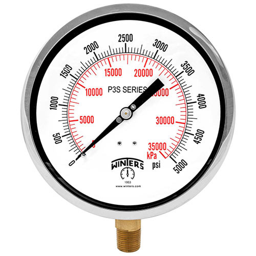 Winters 300 SERIES 10" 30HG VAC/KPA 1/4" BK  P3S6400B
