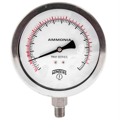 Winters 3.5" DIAL AMMONIA 30/0/300 PSI/F 1/4" NPT BOTTOM  PAM1818