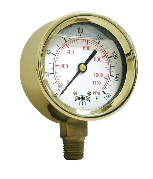 Winters 2.5" BRASS CASE 0/30" VAC 1/4" BTM  PBC801R1