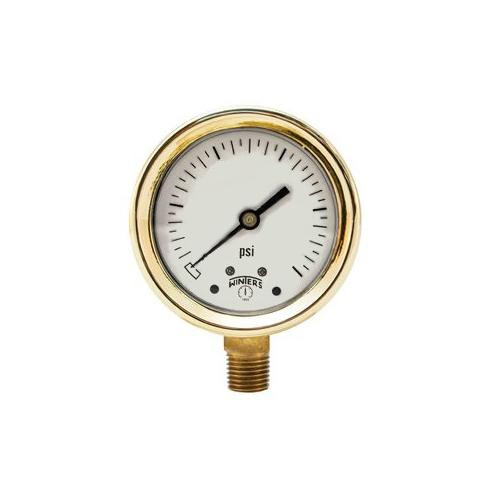 Winters 2.5" FORGED BRASS CASE, 1/4" BOTTOM, 0-1500 PSI  PBC816R1