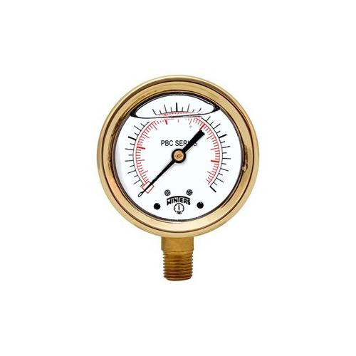 Winters 2.5" BRASS CASE 0/1000 PSI/KPA 1/4" BTM  PBC809