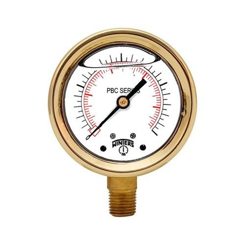 Winters 4" FORGED BRASS CASE, 1/4" BOTTOM, 0-600 PSI/KPA  PBC716