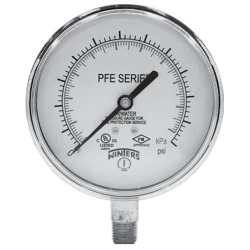Winters 3.5" DIAL, 1/4" BTM 0-300 PSI/KPA  PFE3933
