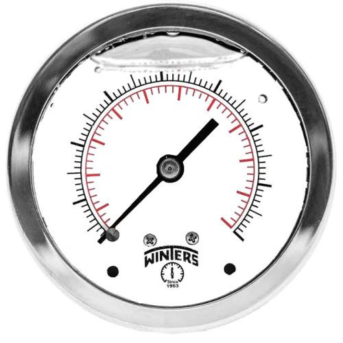 Winters FILLED/SS 1.5" 0-100 PSI/KPA,  1/8" NPT BACK  PFQ1224