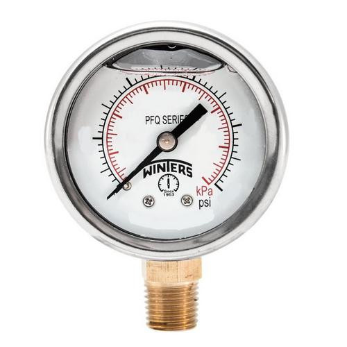 Winters QUALITY FILLED 2" x 1/4" NPT BTM 0/2000 PSI/KPA  PFQ2279