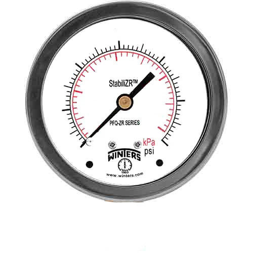 Winters PFQ-ZR STABILIZR(TM) SS/BR 4"x1/4" NPT BTM 0/10,000 PSI  PFQ729ZRR1
