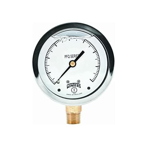 Winters PFQ-ZR STABILIZR(TM) SS/BR 4" 0/6,000 PSI 1/2" NPT BTM  PFQ784ZRR1