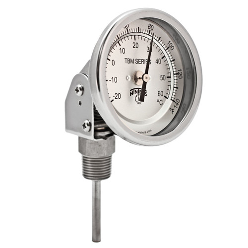 Winters 5" DIAL  30" STEM BACK  THERMOMETER  TBM50300