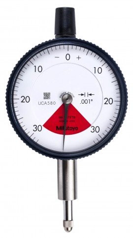 Mitutoyo 2978TB Dial Indicator, 0.001" Accuracy, 0.06" Range Input/0.079", 30-0-30 Dail reading, Flat Back, 0.375" Stem Diameter, Series 2 (Pack of 1)
