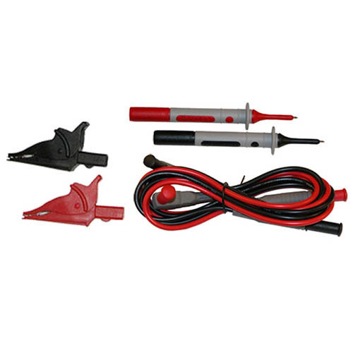 d - Set of 2, 5 ft. Color-coded (Red/Black) Silicone Leads, Test Probes & Alligator Clips {Rated 1000V CAT IV} Replacement  for Models 401, 403, 405, 407, 601, 603, 605, 607, F05, F09, 6522-6536 Series