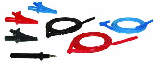 Lead  Replacement, Set of 3, 5ft Color-coded w/Color-coded Alligator Clips, 1 Black Test Probe for Model 6503