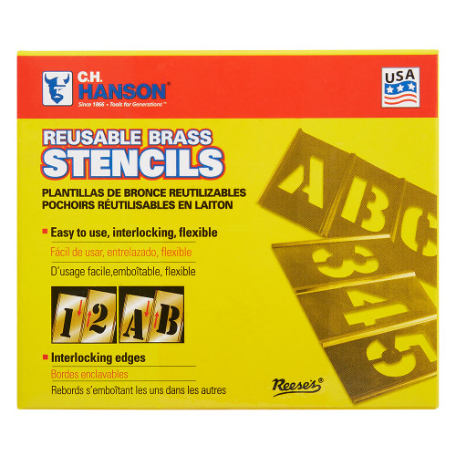 C.H. Hanson 10032 2-1/2'' Brass Letters Set 33 pc