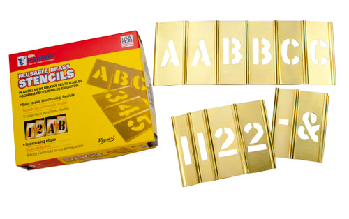 C.H. Hanson 10112 2 -1/2'' Brass Letters & Number Set 77 pc